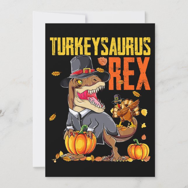Turkeysaurus Rex Dab Türkei TRex Dinosaurier Thank Einladung (Vorderseite)