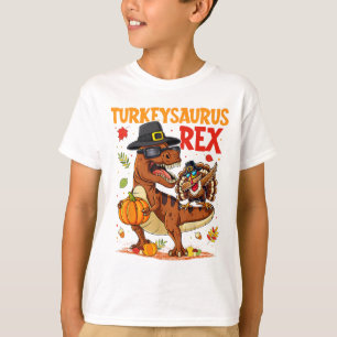 Turkeysaurus Rex Dab Turkey Dino Erntedank Todd T-Shirt