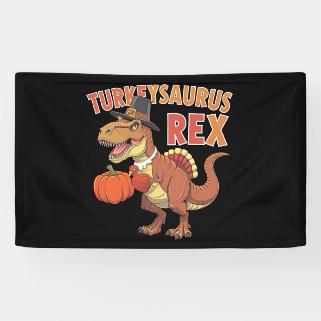 Turkeysaurus Rex Dab Turkey Dino Kleinkind Boys Banner (Horizontal)
