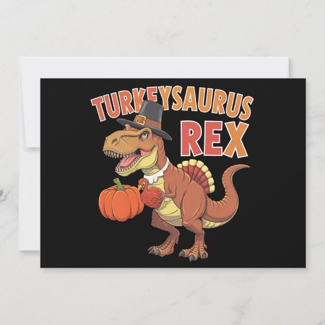 Turkeysaurus Rex Dab Turkey Dino Kleinkind Boys Einladung (Vorderseite)