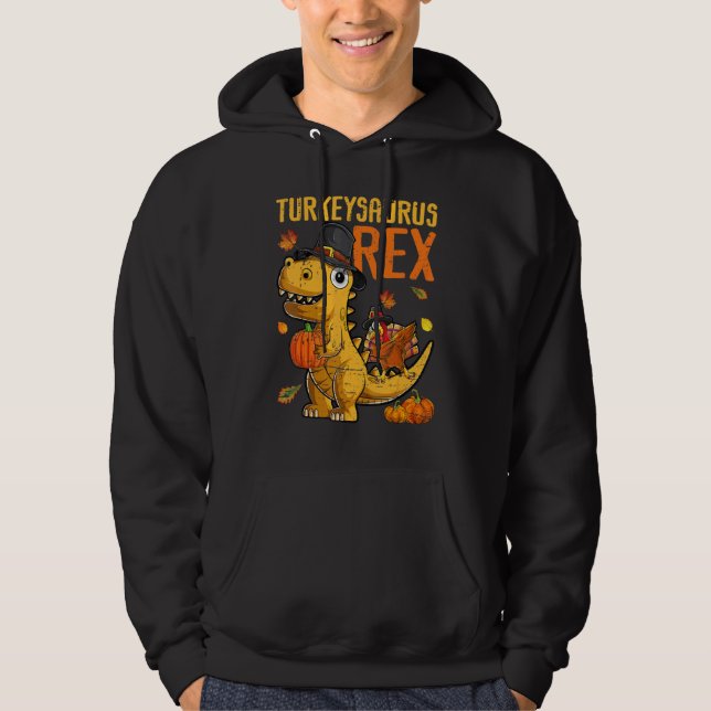 Turkeysaurus Rex Dab Turkey Dino Toddler Boys Than Hoodie (Vorderseite)
