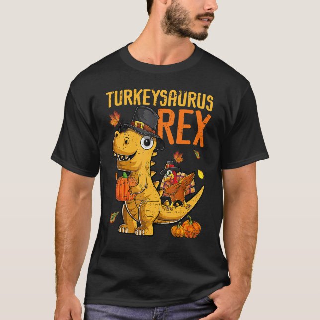 Turkeysaurus Rex Dab Turkey Dino Toddler Boys Than T-Shirt (Vorderseite)