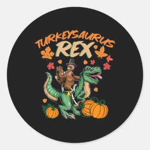Turkeysaurus Rex Dinosaur Trex Türkei Erntedank Runder Aufkleber