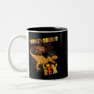 Turkeysaurus Rex Turkey Dinosaur Erntedank Todd Zweifarbige Tasse
