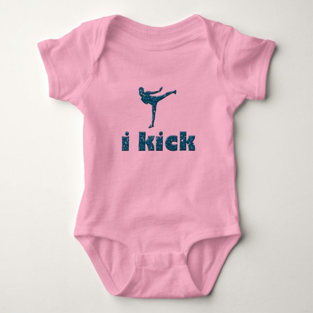 Turkick-Glitzer-Glitzern Kickboxing Baby Strampler (Vorderseite)