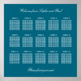 Türkis 15 Tabelle Hochzeitskartentabelle Poster