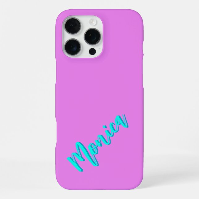 Türkis 3D Azure Name | Funny Violet iPhone Hülle (Rückseite)