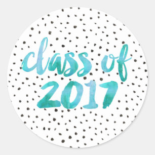 Türkis   Abschluss Runder Aufkleber