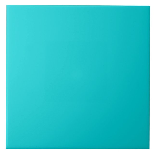 Türkis Aqua Blue Solid Trend Farbe Hintergrund Fliese (Vorderseite)