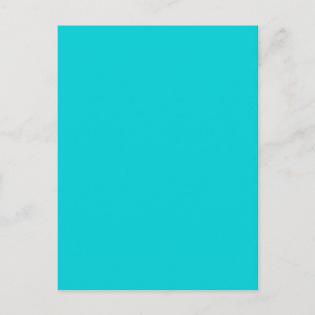 Türkis Aqua Blue Solid Trend Farbe Hintergrund Postkarte (Vorderseite)