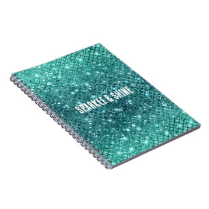 Türkis Aqua Green Sparkle Notizblock