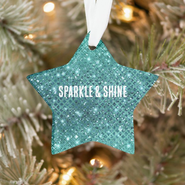 Türkis Aqua Green Sparkle Ornament (Baum)