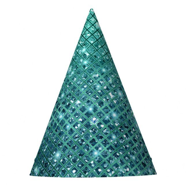 Türkis Aqua Green Sparkle Partyhütchen (Vorderseite)