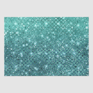 Türkis Aqua Green Sparkle Seidenpapier