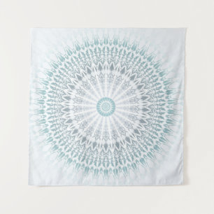 Türkis Aqua Moderne Geometrische Mandala Wandteppich