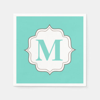 Türkis Aqua Personalisiert Monogram Napkins Serviette
