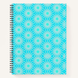 Türkis-, Aqua- und Grau-Blume mit Cyan Notizbuch
