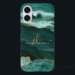 Türkis Aquamarin Agate Gold Glitzer Script Monogra iPhone 16 Hülle<br><div class="desc">Moderne,  elegante Handy-Gehäuse mit türkisfarbenem,  aquamarinem Agat,  Marmor und Goldlack-Glitzer Akzente personalisiert mit schicken handgeschriebenen Skript-Monogramm-Initialen und Namen. Kontaktieren Sie den Designer über den Zazzle Chat oder makeitaboutyoustore@gmail.com ,  wenn Sie dieses Design modifizieren möchten,  ein anderes Produkt erwerben möchten oder gerne Artikel koordinieren möchten.</div>