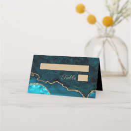 Türkis Aquamarin Agate Wedding Platzkarte