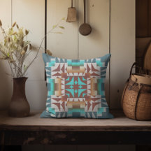 Türkis Aquamarin Blue Dark Red Brown Grab Tribal A