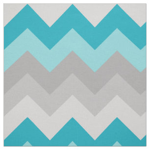 Türkis Aquamarin Blue Gray Zickzack Ombre Stoff