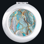 Türkis Aquamarin Geode Kintsugi Wedding Acrylic Tr Taschenspiegel<br><div class="desc">Schöne handgemalte Geodes Perfect für jede Geode Inspirierte Besetzung!</div>