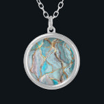 Türkis Aquamarin Geode Kintsugi Wedding Acrylic Tr Versilberte Kette<br><div class="desc">Schöne handgemalte Geodes Perfect für jede Geode Inspirierte Besetzung!</div>