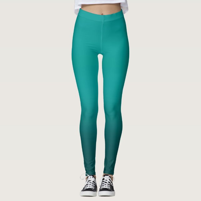 Türkis Aquamarin Leggings (Vorderseite)