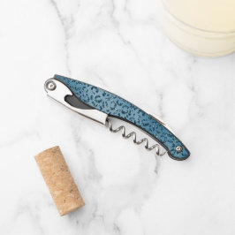 Türkis Aquamarin Leopard Print Glitzer Kellnermesser