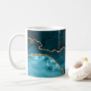 Türkis - Aquamarin und Gold Agate Kaffeetasse