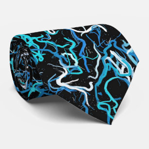 Türkis, Aquamarin und schwarz Abstrakt Krawatte