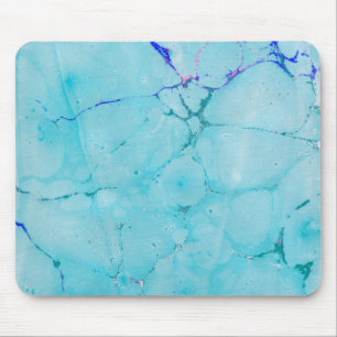Türkis-aquamarine Marmorfarbeabstrakter Watercolor Mousepad