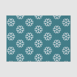 Türkis-aquamarines und weißes Schneeflocke-Muster Seidenpapier