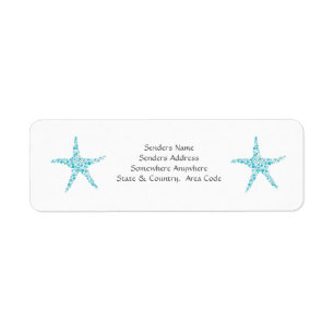 Türkis-Aquastarfish-kleine Adressen-Etiketten