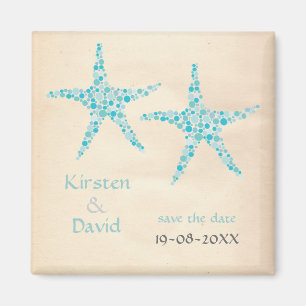 Türkis-Aquastarfish-Paar-Save the Date Magnet