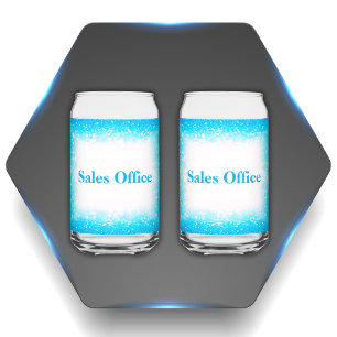 Türkis auf Weiß, Monogramm - Glitzer   Dosenglas