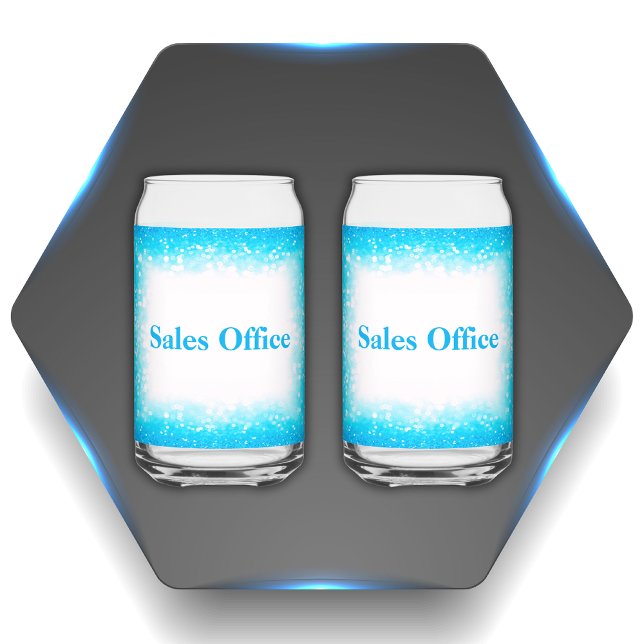 Türkis auf Weiß, Monogramm - Glitzer | Dosenglas (Von Creator hochgeladen)