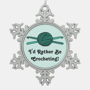 Türkis-Ball der Garn-u. Häkelarbeit-Haken Schneeflocken Zinn-Ornament