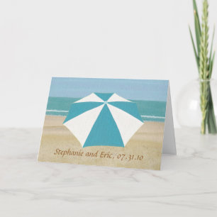 Türkis Beach Umbrella Wedding Einladung Cards