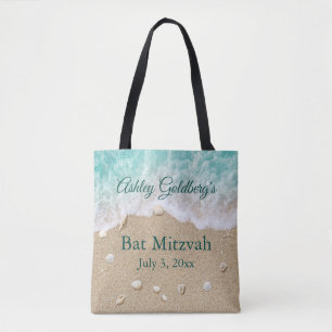 Türkis Beach Waves Bat Mitzvah Tote Bag