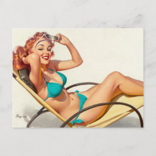 Türkis Bikini Button Up Postkarte