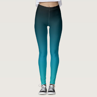 Türkis bis Schwarz Ombre Leggings