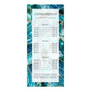 Türkis-Blau-Achat-Schwarz-Goldgeometrisches Werbekarte