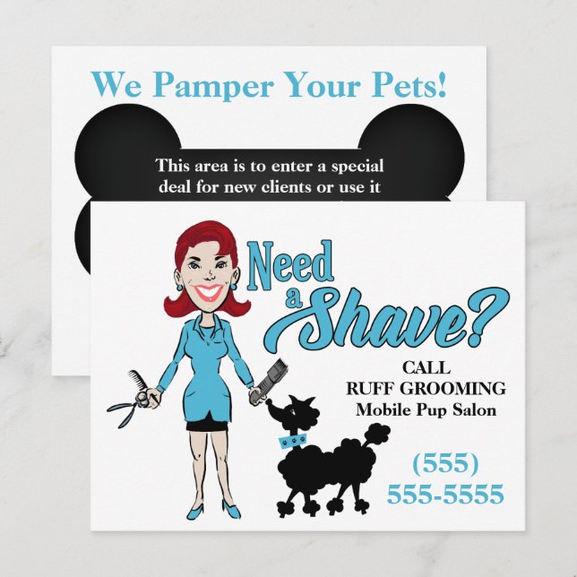 Türkis Blau Humorreiche Notwendigkeit a Shave Groo Postkarte (Vorne/Hinten)