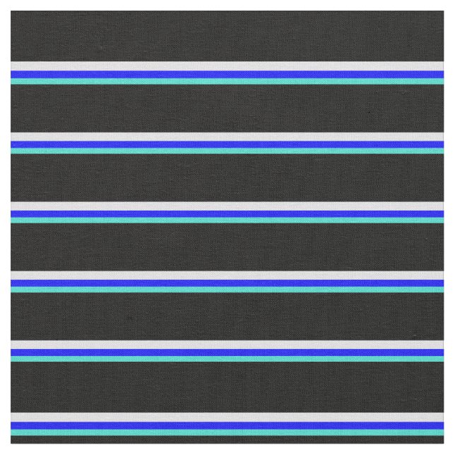 Türkis, Blau, Lavendel und Schwarz Stoff (Nahaufnahme)
