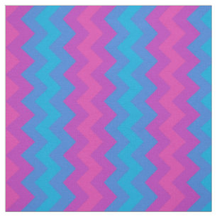 Türkis, Blau, Magenta, Lila Zickzack Muster Stoff