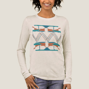 Türkis Blau Orange Zick-Zack Südwesten Abstract Tri-Blend Shirt