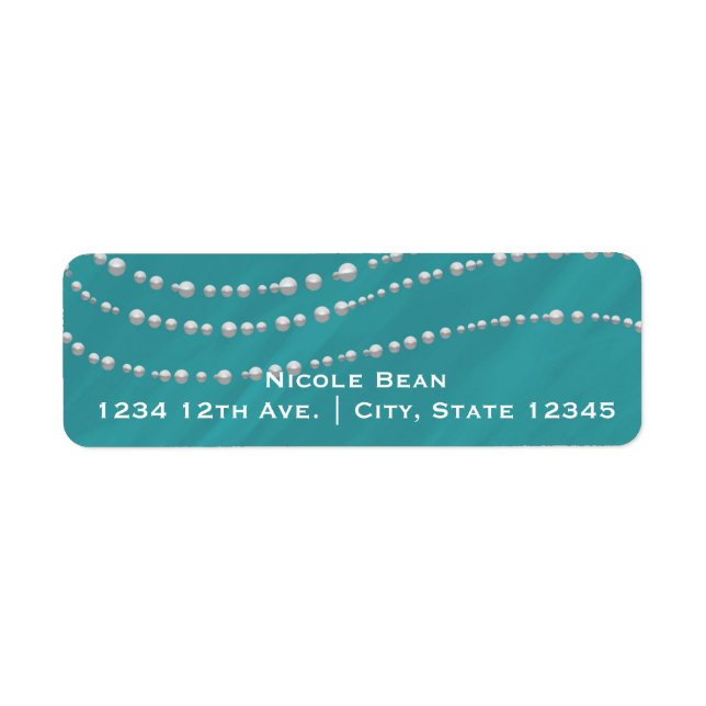 Türkis Blau & Perlen Elegantes Brautparty (Vorne)