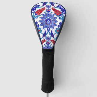 Türkis Blau Rot Antike Türkische Blumenglasur Golf Headcover