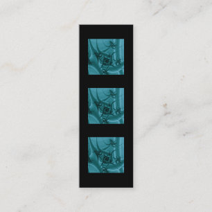 Türkis-Blau und aquamariner Fraktal-Kunst-Entwurf Mini Visitenkarte